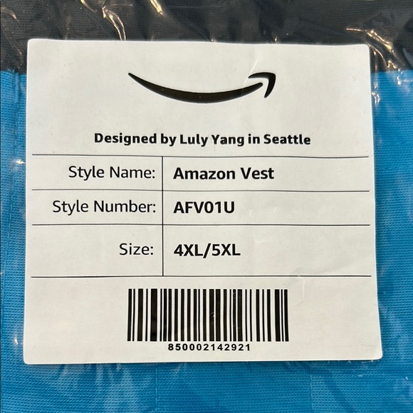 Amazon Flex / DSP Blue reflective safety Zip-Up Delivery Driver Vest 4 XL / 5 XL - Picture 2 of 7